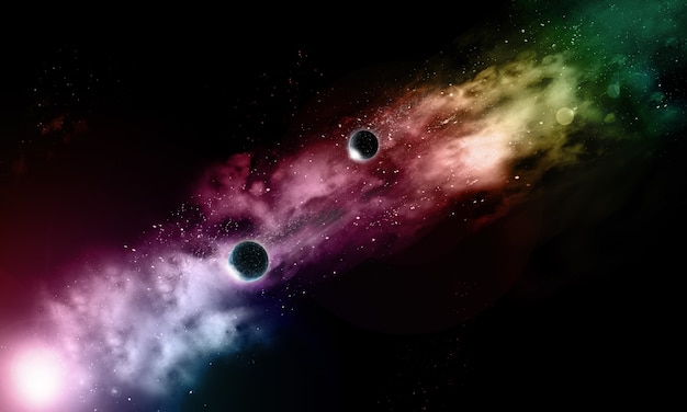 Foto gratuito fondo de espacio ficticio 3d