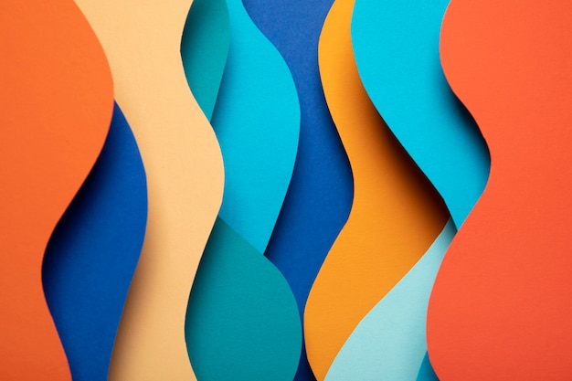 Foto gratuito formas de papel psicodélico multicolores