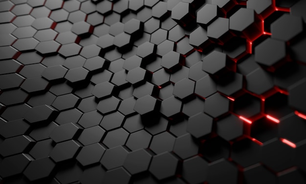 Foto gratuito representación en 3d del fondo de textura hexagonal