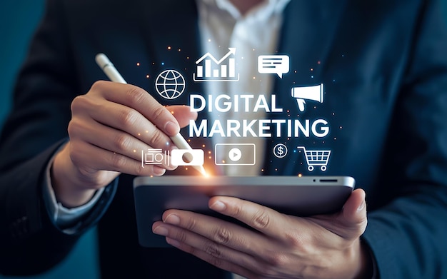 Foto estrategia y tecnología de marketing digital