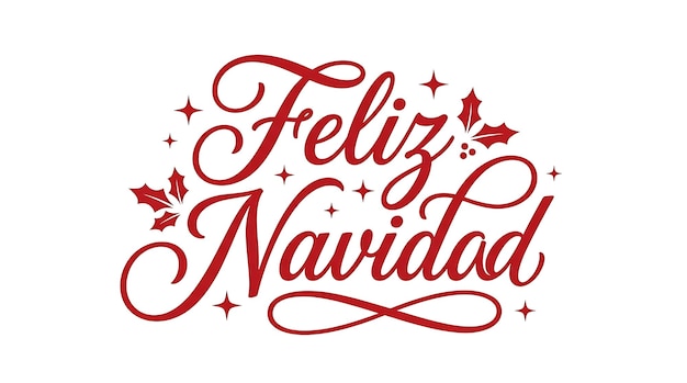 Foto feliz navidad, efecto de texto caligráfico rojo.
