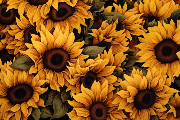 Foto los girasoles en flor
