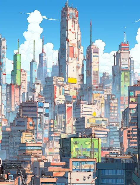 無料Photo アニメにインスパイアされた都市風景