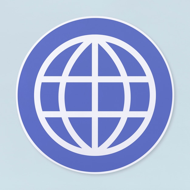 Free Photo global searching icon on white background