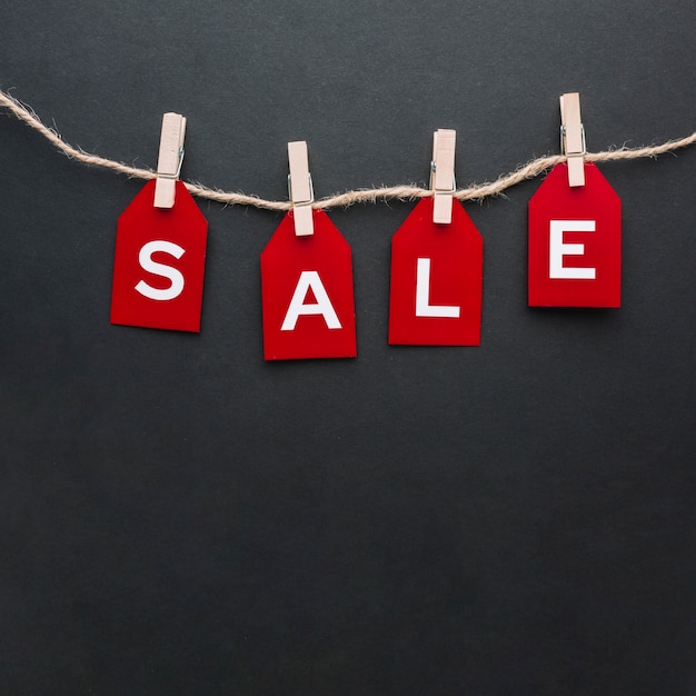 Free Photo sale concept on black background