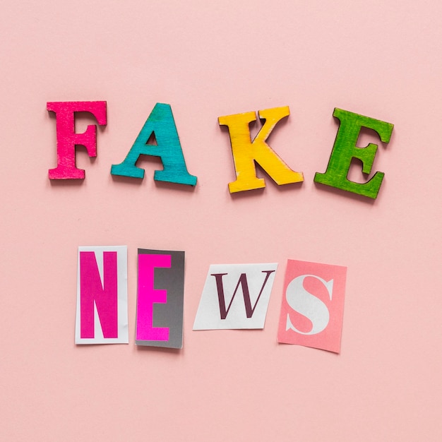 Free Photo top view fake news message