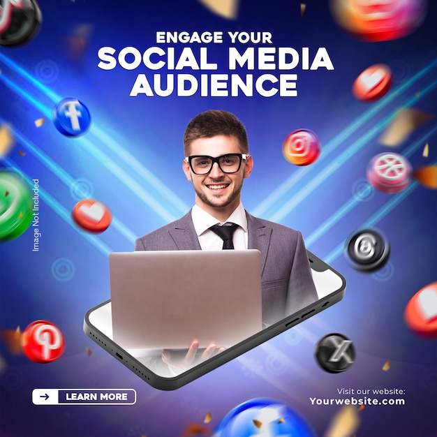 Free PSD marketing instagram social media post template