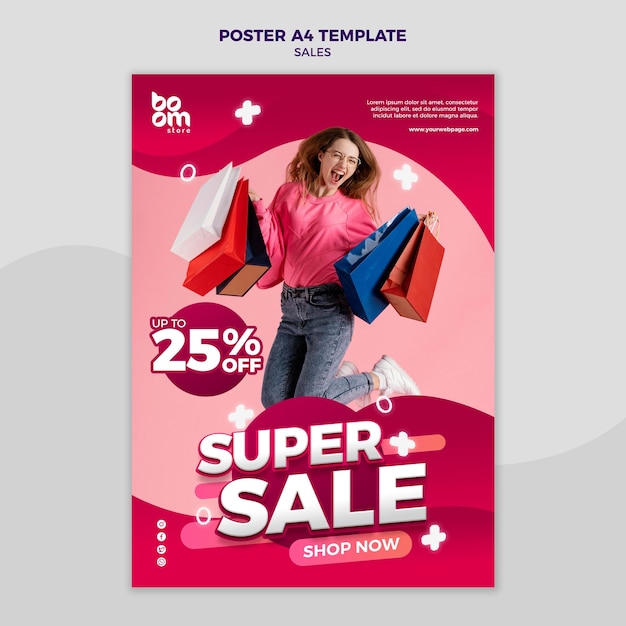 Free PSD modern sales poster template