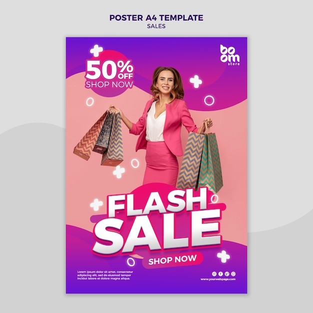 Free PSD modern sales poster template