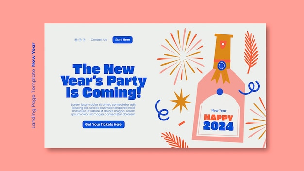 免费PSD 2024新年模板设计