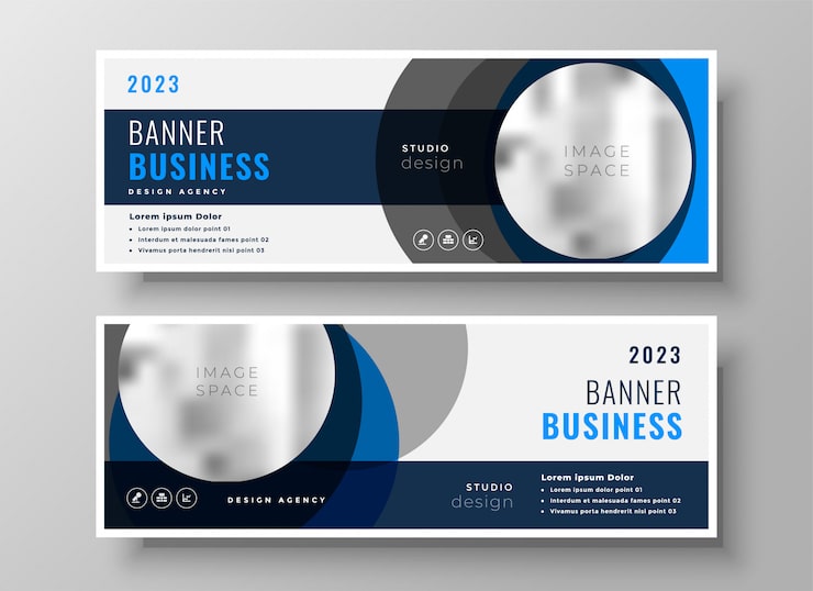 Free Vector abstract circle business banners modern template