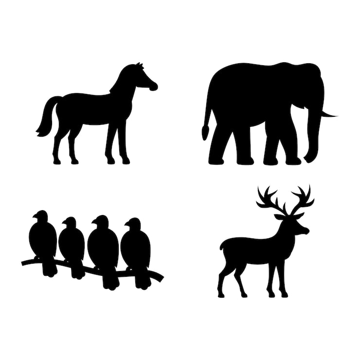 Free Vector animals silhouette set