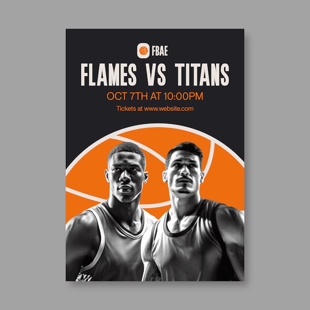 Free Vector basketball  poster template design