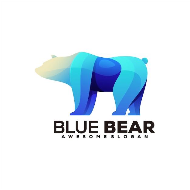 Free Vector bear gradient logo illustration vector design