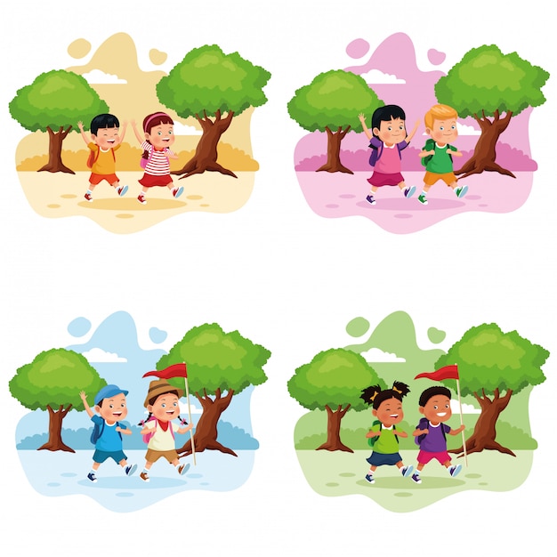 ฟรี Vector เด็ก ๆ ในทัศนศึกษา