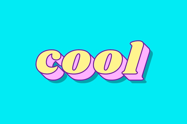 Free Vector cool word retro typography vector