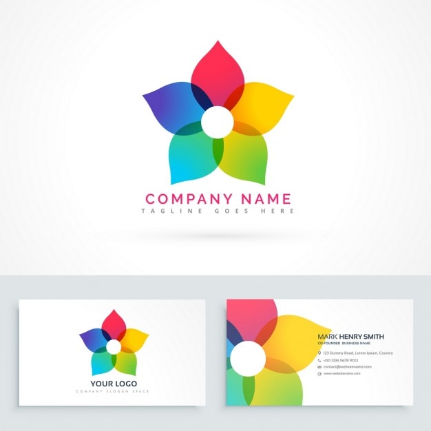 Free Vector cute logo with a colorful flower