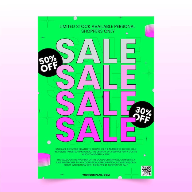 Free Vector flat abstract vertical sale poster template