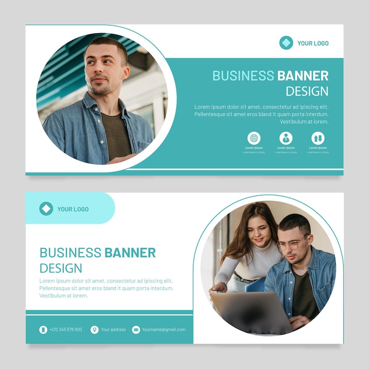 Free Vector flat banners design&nbsp;template
