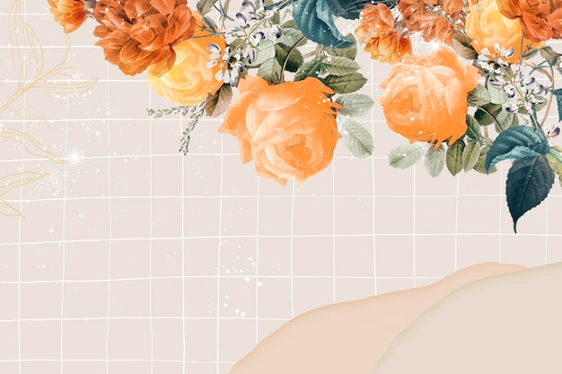 Free Vector flower background aesthetic border vector, remixed from vintage public domain images