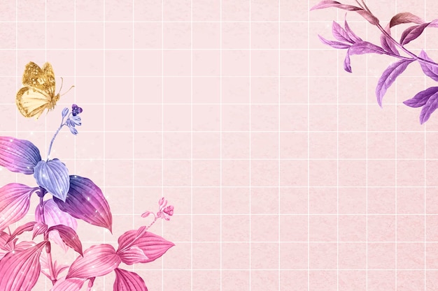 Free Vector flower background aesthetic border vector, remixed from vintage public domain images