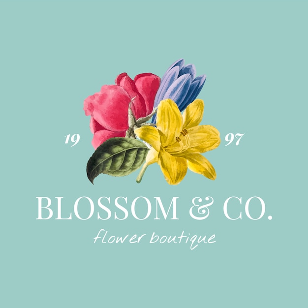 Free Vector flower brand logo template