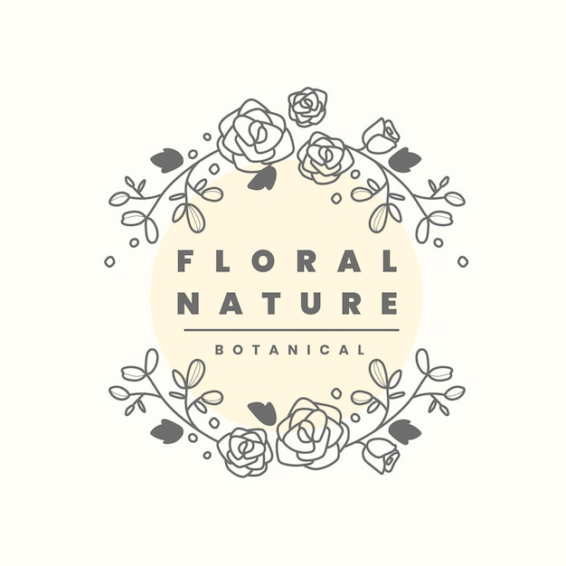 Free Vector flower ornaments business logo template, botanical illustration vector