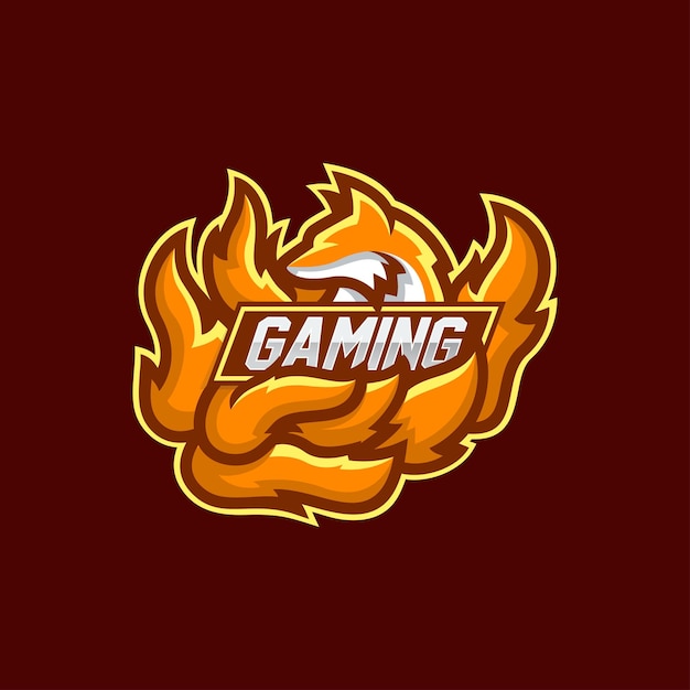Free Vector fox seven tails esport illustration logo