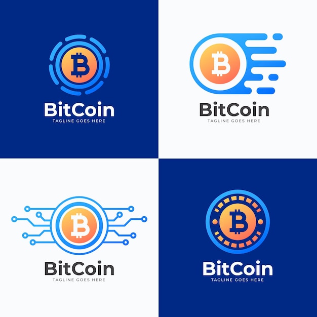 Free Vector gradient bitcoin logos pack