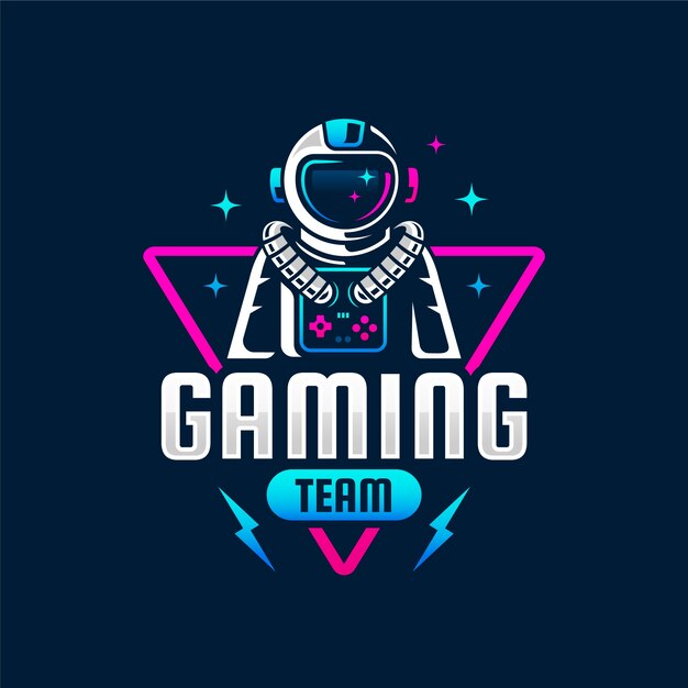 Free Vector gradient gaming logo template