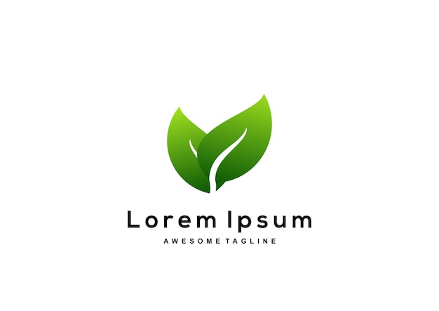 Free Vector gradient leaf logo collection