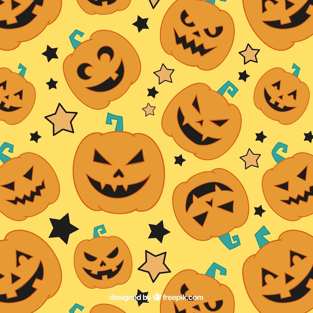 Free Vector halloween pumpkins pattern