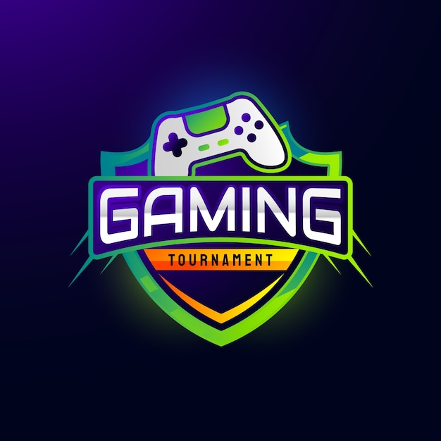Free Vector hand drawn gaming logo template