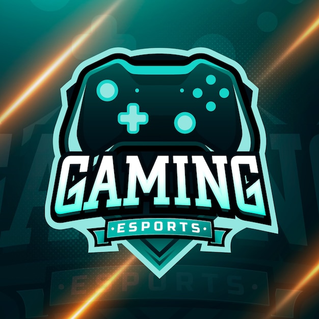 Free Vector hand drawn gaming logo template