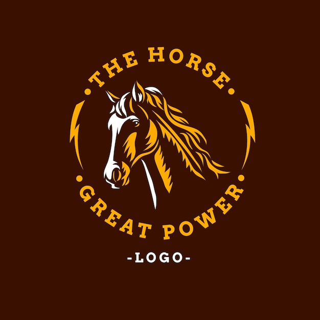 Free Vector hand drawn horse logo design