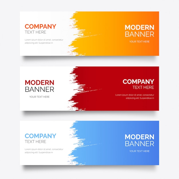 Free Vector modern banner template with abstract splash