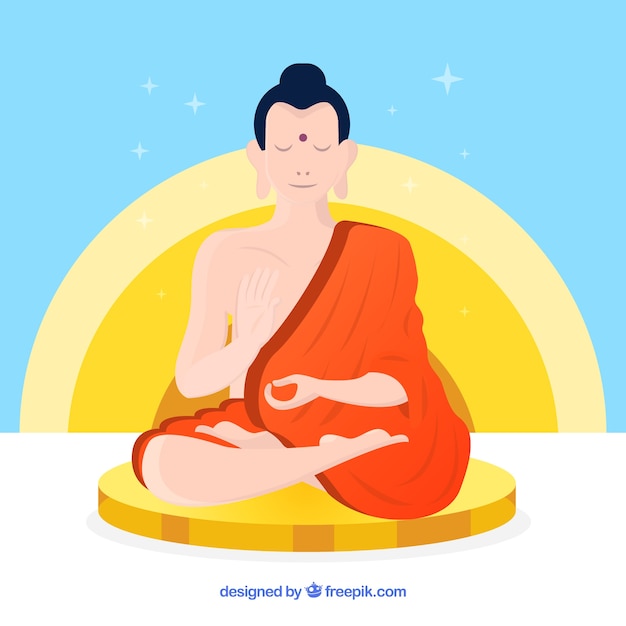 ฟรี Vector พระพุทธรูปตะวันออกที่มีการออกแบบแบน