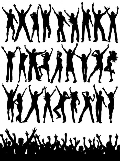 Free Vector party people silhouettes collection