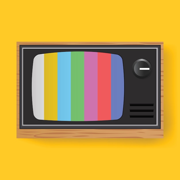 Free Vector retro television tv entertainment media icon illustration