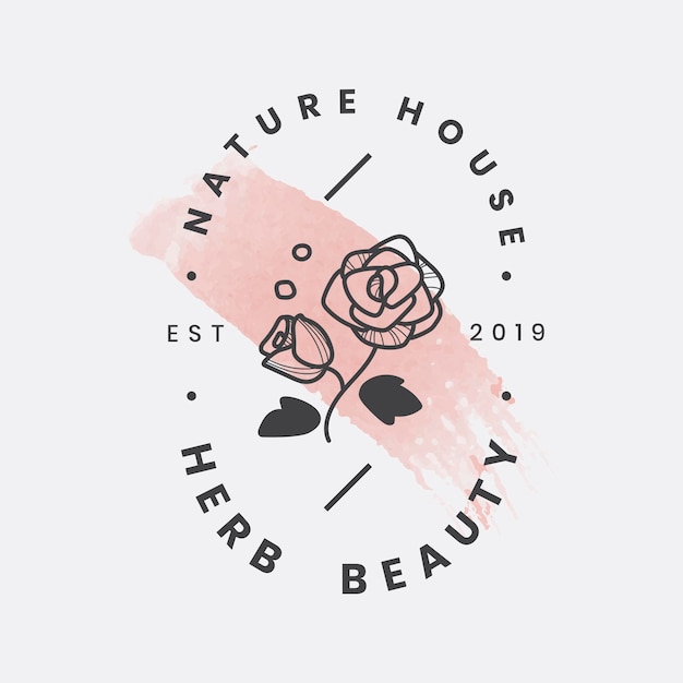 Free Vector rose business logo template, flower design for beauty brands vector