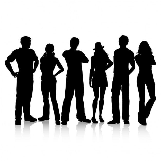 Free Vector silhouettes of casual dressed people