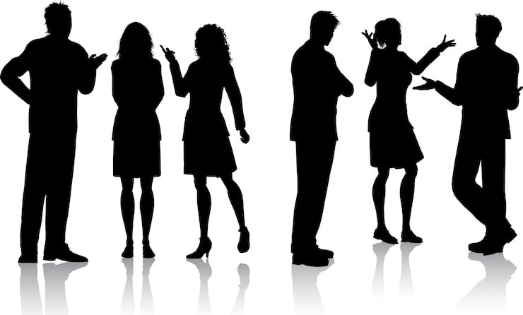 Free Vector silhouettes of people talking