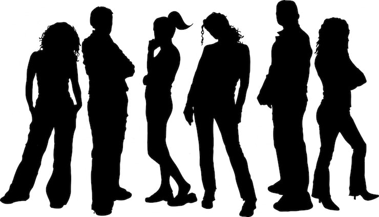 Free Vector silhouettes of young people