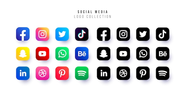 Free Vector social media logo collection