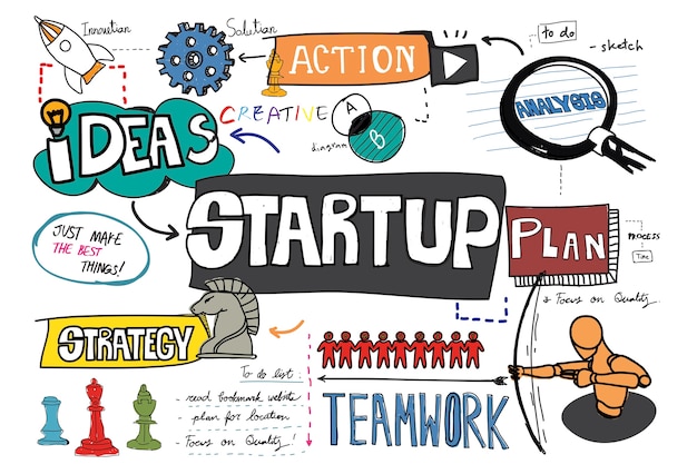 Free Vector startup sketch