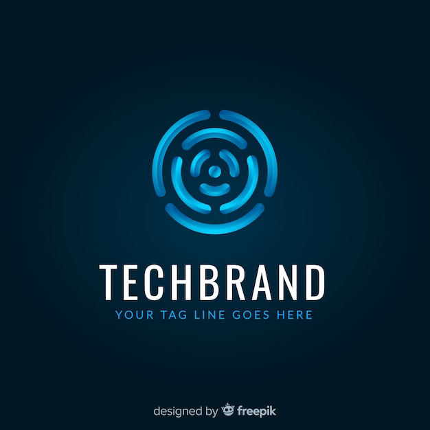 Free Vector technology logo template with abstract shapes