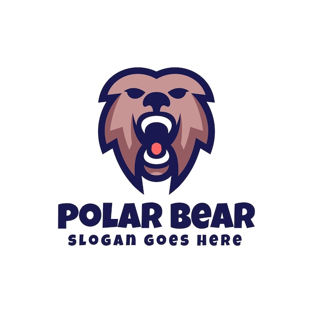 Free Vector vector polar bear simple mascot logo