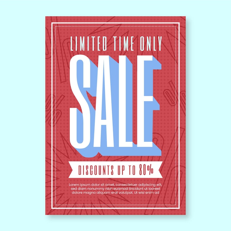 Free Vector vertical sale poster template