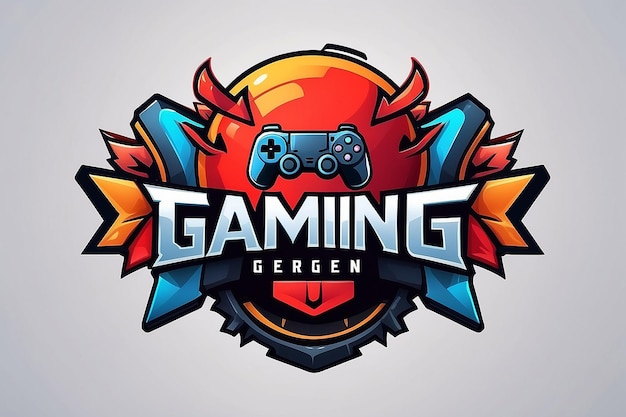 Photo gaming logo template with message placeholder