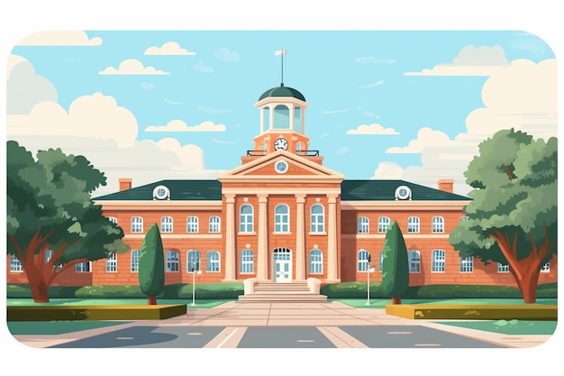 Photo 矢量学校建筑教育机构学院